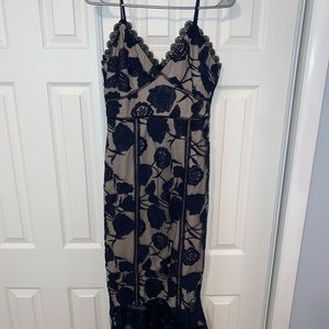 Lulu’s Alluring Dream navy lace dress